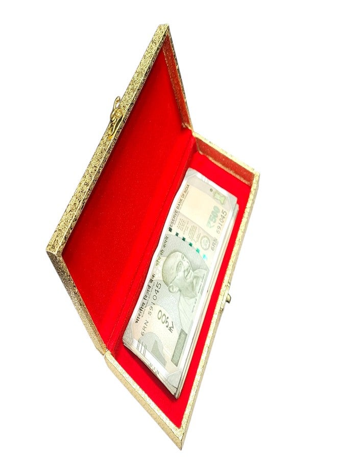 Definite Shugan Money Box with Lock, Currency Notes Storage, 100 Notes Capacity, Gift for Wedding and Birthday (Golden, 1) - Image 5